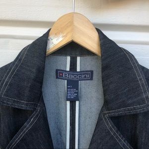 vintage denim baccini trench coat